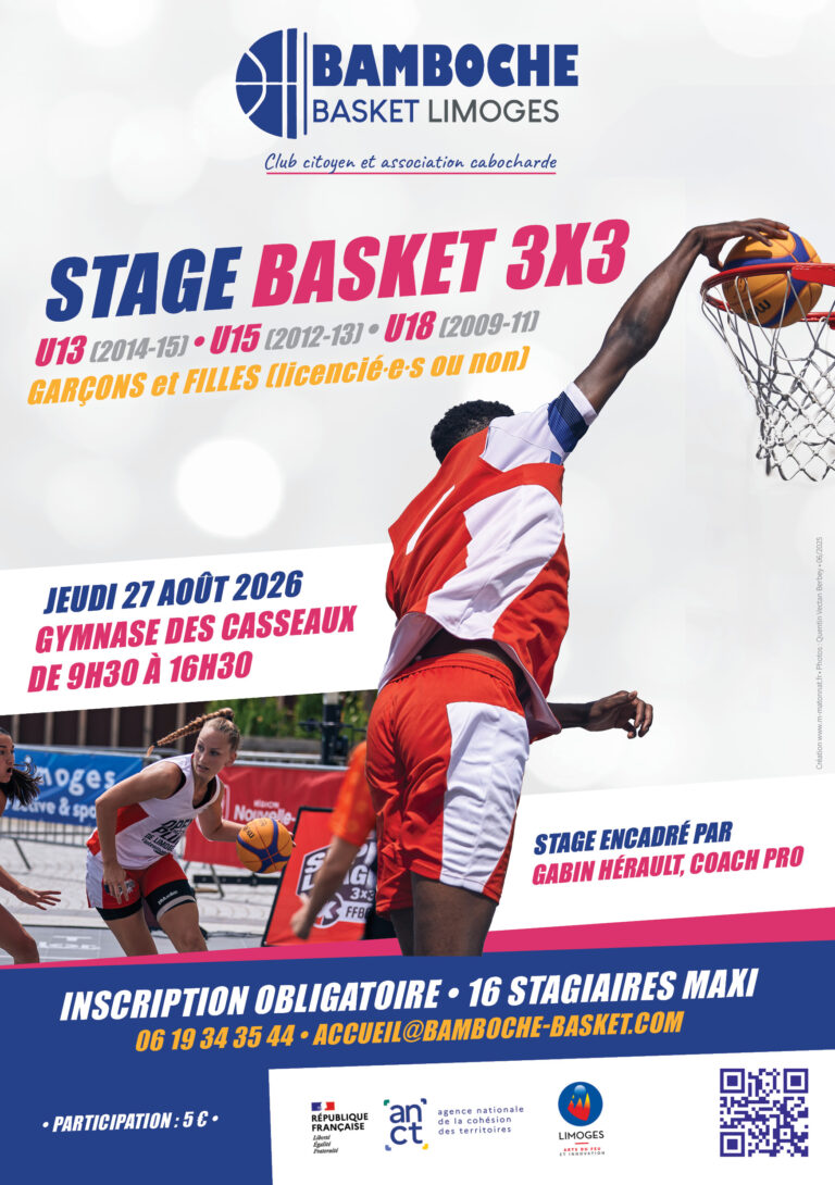 Le stage de rentrée 3×3 c&rsquo;est Jeudi 27 août !
